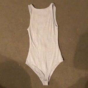 Abercrombie and Fitch lace up back grey bodysuit